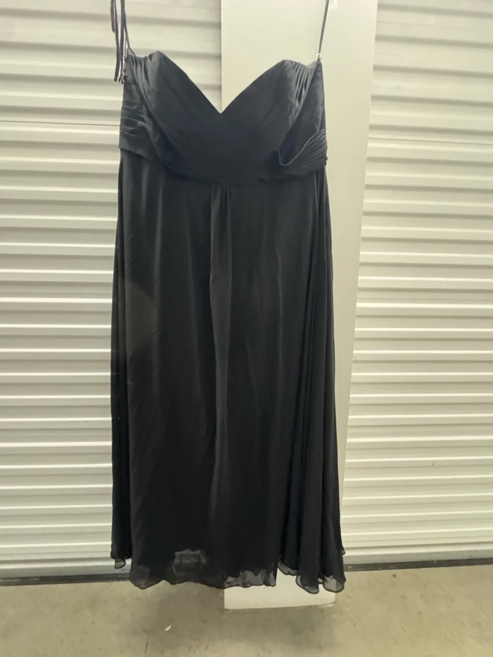 Strapless Black Chiffon Evening Dress - Picture 3 of 5